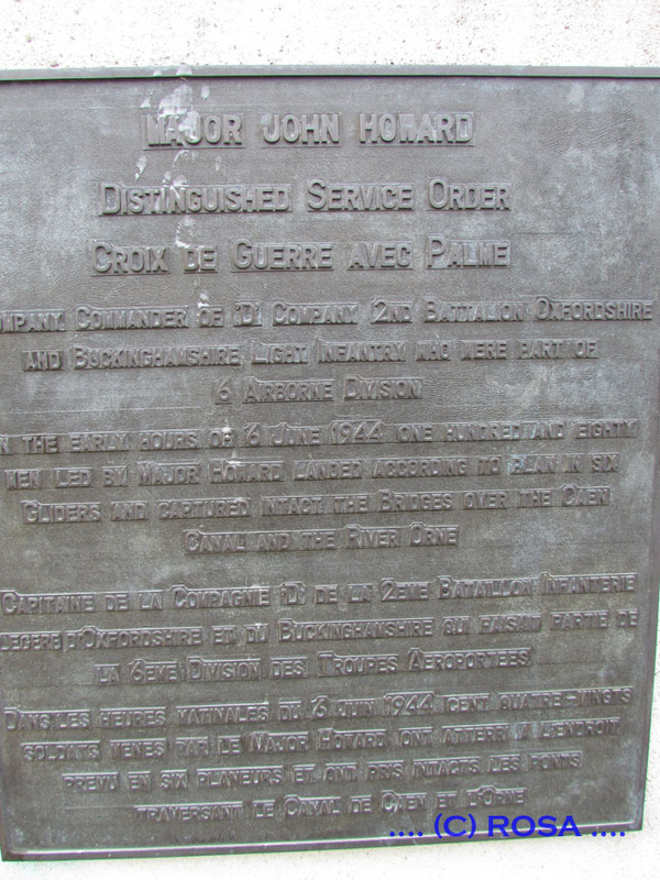 Benouville memorial plaque